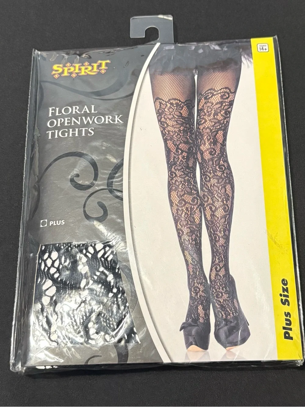 Black Lace Patterned Tights - Women's Fashion Hosiery